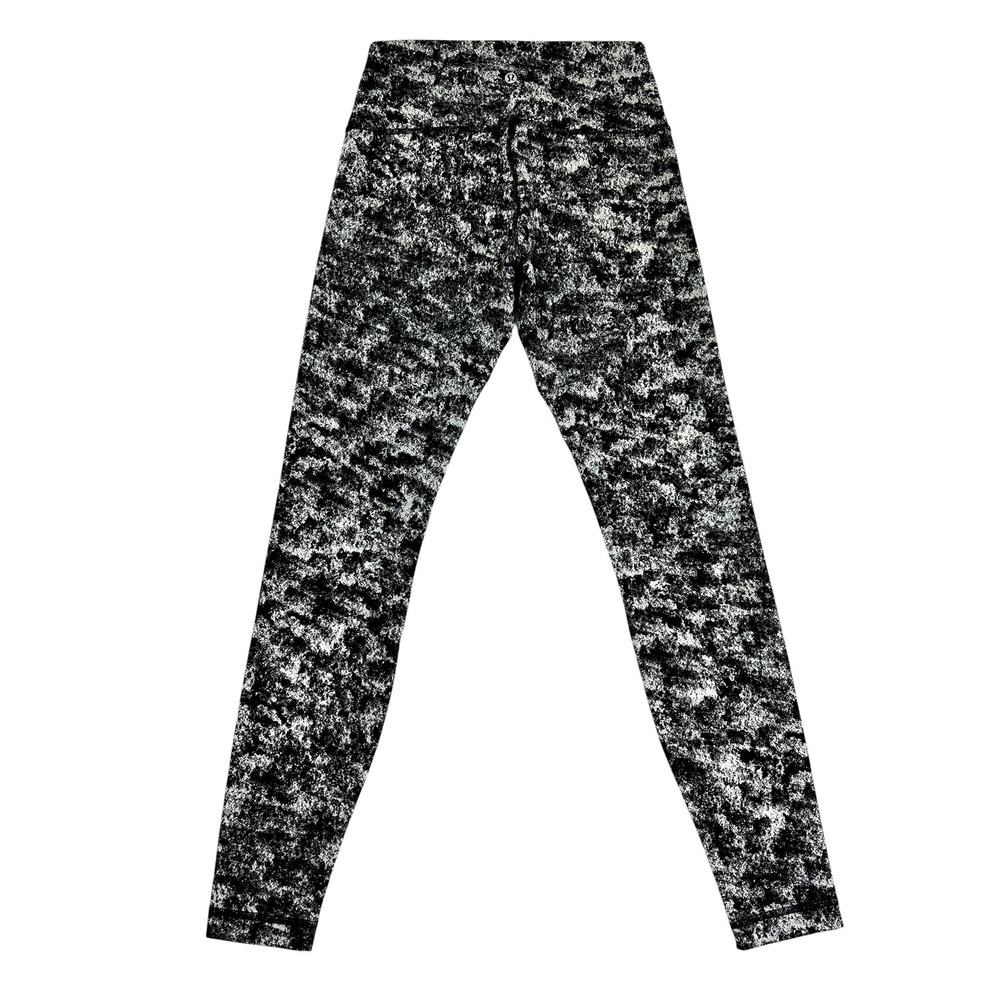 Lululemon Wunder Under High-Rise Misted Jacquard Black White Women Size 8 - Picture 2 of 4